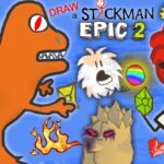 FEATHER BUTT DINOSAUR!! DRAW A STICKMAN EPIC 2 🚸 Part 2: Find the Gems! (FGTEEV Chapter 2 Gameplay)【DaiGoまとめ】